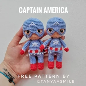 Cómo tejer un Amigurumi de Capitán América a crochet – Patrón GRATIS paso a paso🧶🦸‍♂️
