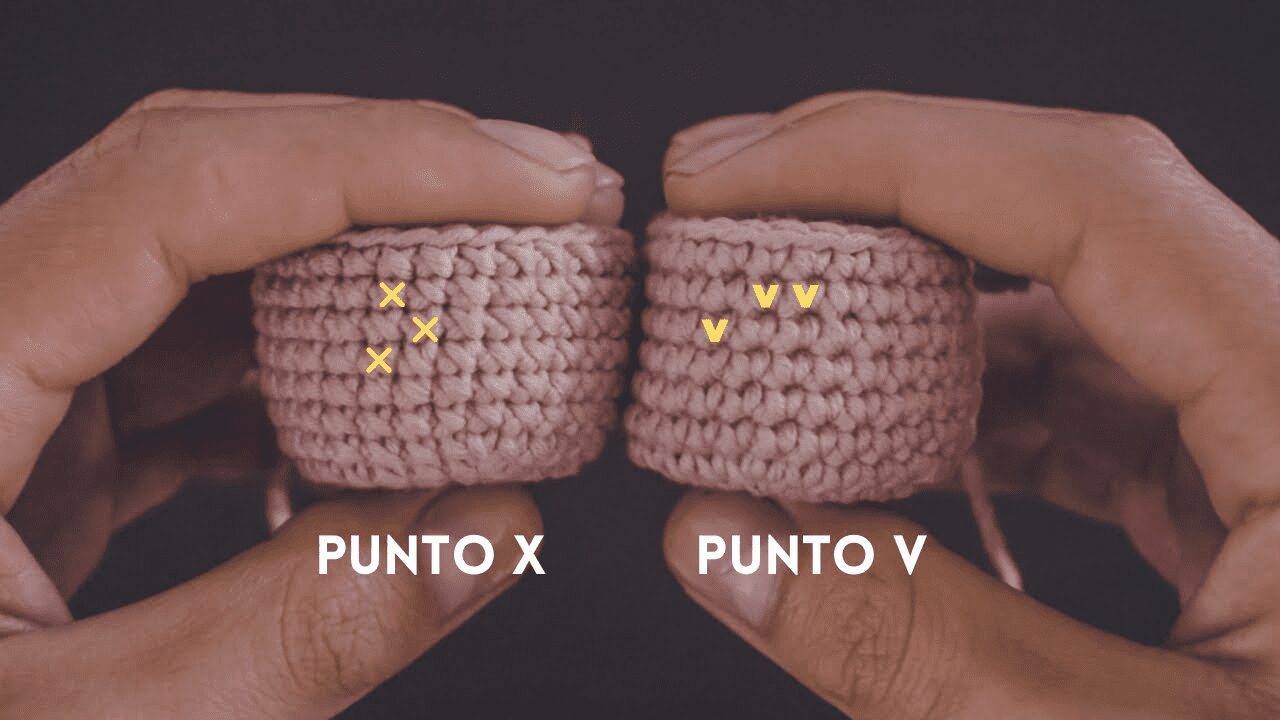 Punto en x y punto en v en los amigurumis