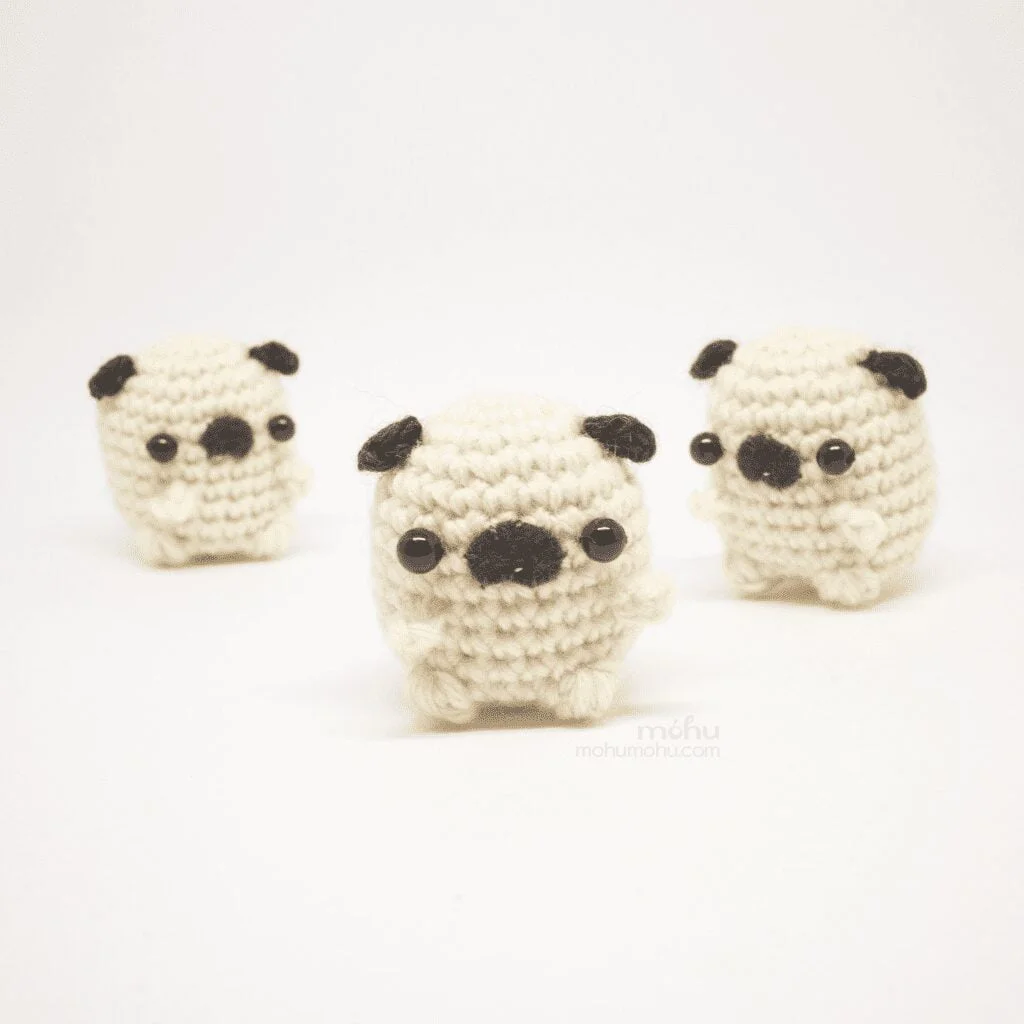 Mini Amigurumi Pug Patrón Gratis Paso a Paso