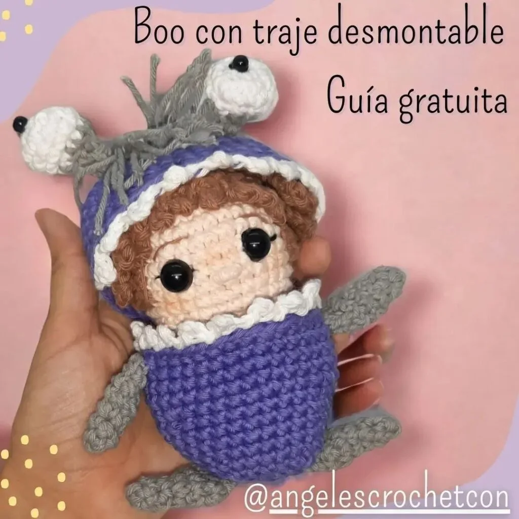 Boo Con Traje Desmontable Patrón Gratis Amigurumi Paso a Paso