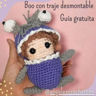 Boo con traje desmontable patrón gratis amigurumi paso a paso