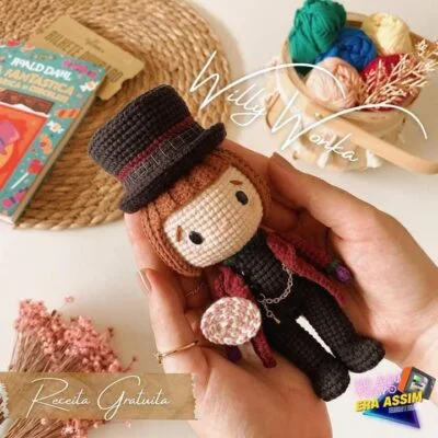 Willy wonka patrón gratuito amigurumi