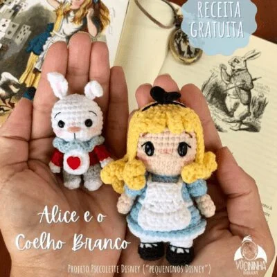 Patrón amigurumi gratis alicia y el conejo blanco