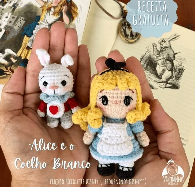 Patrón Amigurumi Gratis Alicia Y El Conejo Blanco