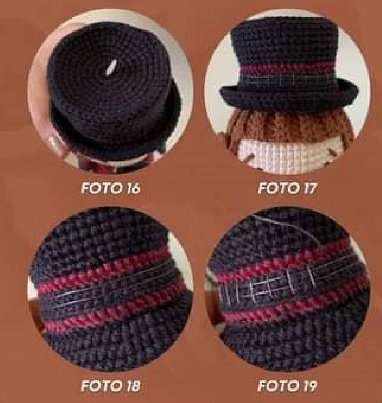 Willy Wonka Patrón Gratuito Amigurumi