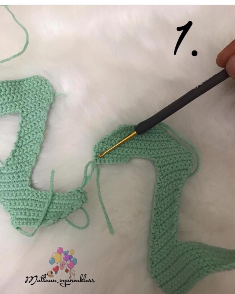 Paso del número 2 amigurumi a crochet