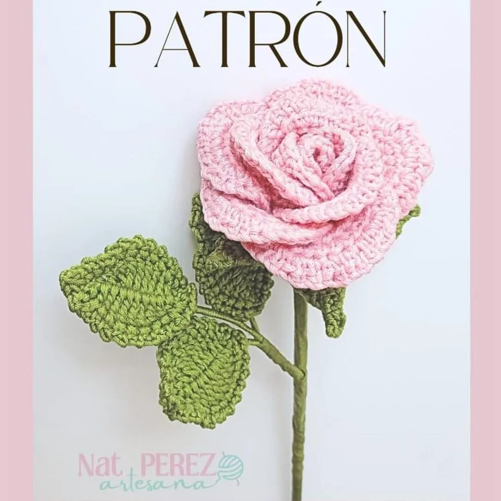 Cómo tejer una rosa a crochet por Nat Pérez Artesana