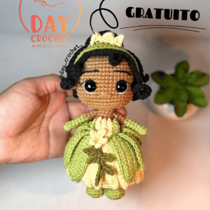🧵✨ Cómo tejer a la Princesa Tiana Amigurumi a Crochet – Tutorial Gratis Paso a Paso 🐸👑