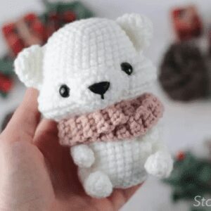 🧶 Amigurumi de Osito Polar con Bufanda ❄️ – Tutorial Gratis Paso a Paso