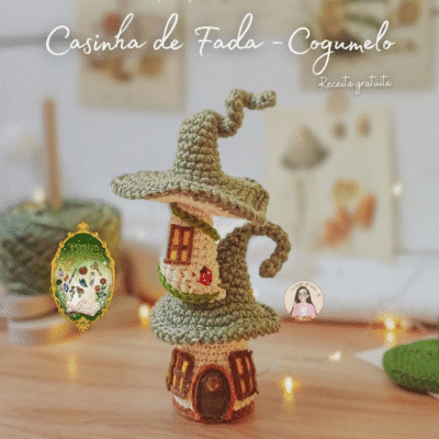 Adorable Casa De Hadas Con Forma De Hongo Tejida a Crochet Patrón De Amigurumi Gratuito crochet amigurumi casadehadas