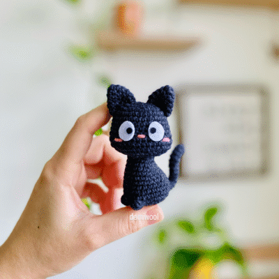Adorable Gatito Negro Amigurumi De Ganchillo Patrón Gratuito Disponible