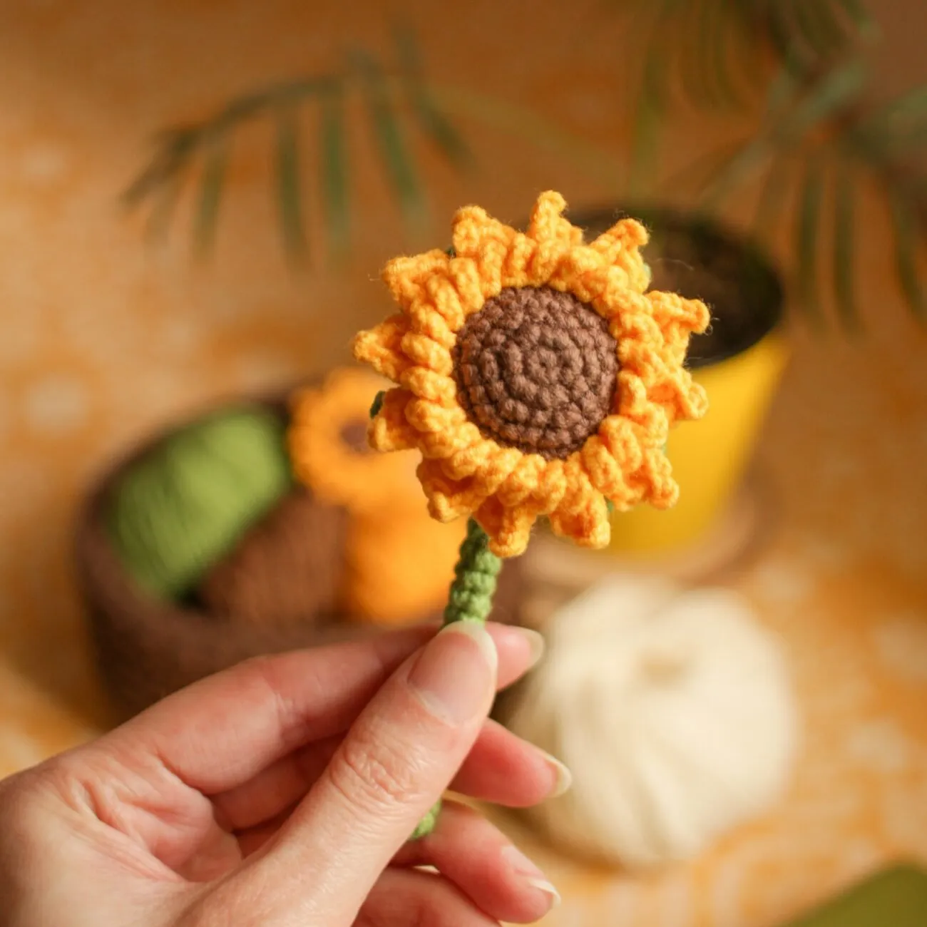 Cómo hacer un girasol a crochet por Olya Samoseienko