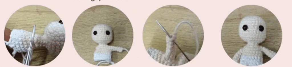 Tutorial De Amigurumi De Crochet Cómo Armar Un Cuerpo De 8 Cm Instrucciones Paso a Paso