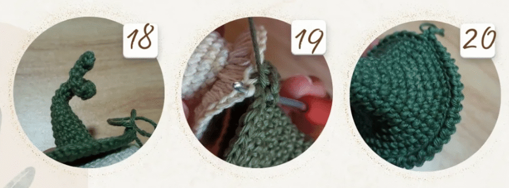Tutorial De Crochet Pasos 18 20 Montaje De Una Casa De Hadas Amigurumi De Hongo