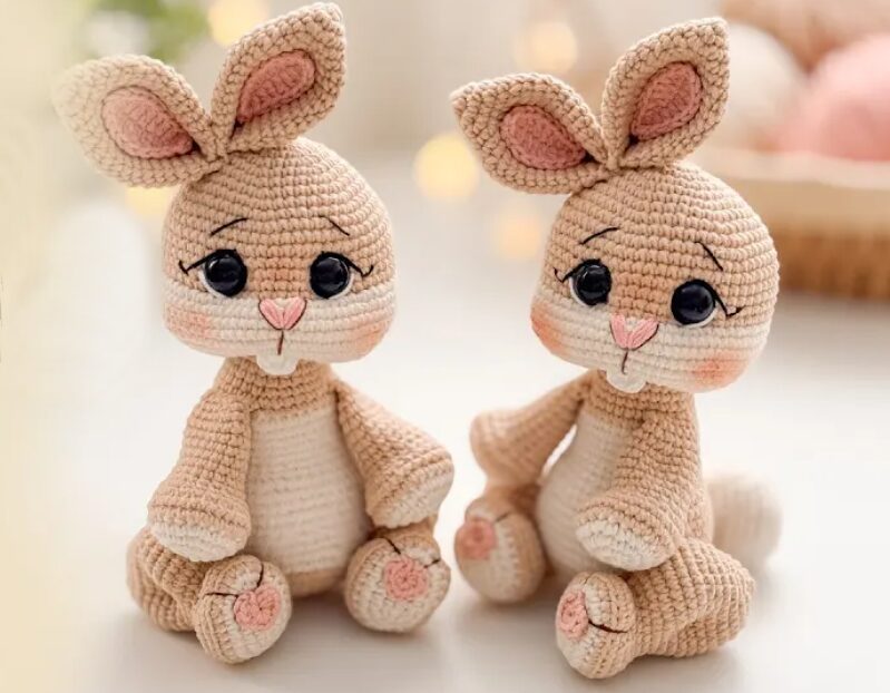 Dos Adorables Conejitos Amigurumi De Crochet Patrón Y Videotutorial Gratuitos Disponibles