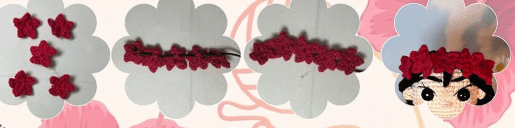 Tutorial Paso a Paso Corona De Flores De Mulan Amigurumi a Crochet Patrón Gratuito